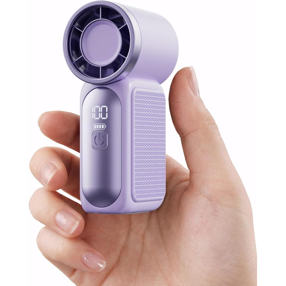 image:imageGaiatop Portable Handheld Mini Fan 6 Speeds 16900 RPM High Velocity Personal Fan with LED Display USB Rechargeable Mini Fan with Lanyard for Makeup Travel Outdoor for Women Girl Gift PurplePurple