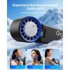 Gaiatop Portable Handheld Turbo Fan with Ice Cooler, 32H Cooling, 5 Speed (1-199) Personal Fan, 6000mAh Rechargeable Mini Fan with LED Light for Outdoor Camping Working Home