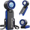 Gaiatop Portable Handheld Turbo Fan with Ice Cooler, 32H Cooling, 5 Speed (1-199) Personal Fan, 6000mAh Rechargeable Mini Fan with LED Light for Outdoor Camping Working Home