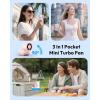 Gaiatop Mini Portable Handheld Fan, 6-Speed Turbo Cooling, Max 15 Hrs Rechargeable Personal Pocket Fan, 3-in-1 Foldable Small Hand Fans for Outdoor Camping Travel Essentials, Gifts for Women Men, Pink(Pink)