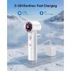 Gaiatop Portable Handheld Turbo Fan, 100 Gear High Speed, Up to 12H Rechargeable Personal Fan with Digital Display, Detachable Base & Lanyard, Small Travel Essentials Cooling Gifts for Women Men(White)