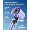 Gaiatop Portable Mini Fan, 3 Speed Handheld Fans with Power Display Flashlight, USB Rechargeable Battery, Lightweight Personal Cooling for Women Men Indoor Outdoor Travel Navy Blue(Purple)