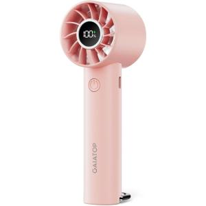 Gaiatop Portable Mini Fan, 3 Speed Handheld Fans with Power Display Flashlight, USB Rechargeable Battery, Lightweight Personal Cooling for Women Men Indoor Outdoor Travel Navy Blue(Pink)