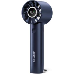 Gaiatop Portable Mini Fan, 3 Speed Handheld Fans with Power Display Flashlight, USB Rechargeable Battery, Lightweight Personal Cooling for Women Men Indoor Outdoor Travel Navy Blue(Navy Blue)