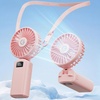 Gaiatop 4000mAh Handheld Mini Fan, 7110RPM High Speed Portable Personal Fan, 3 Gears Strong Wind, LED Display, USB Rechargeable Battery Operated, Gift for Women, Makeup, Travel Outdoor, Pink(Pink)